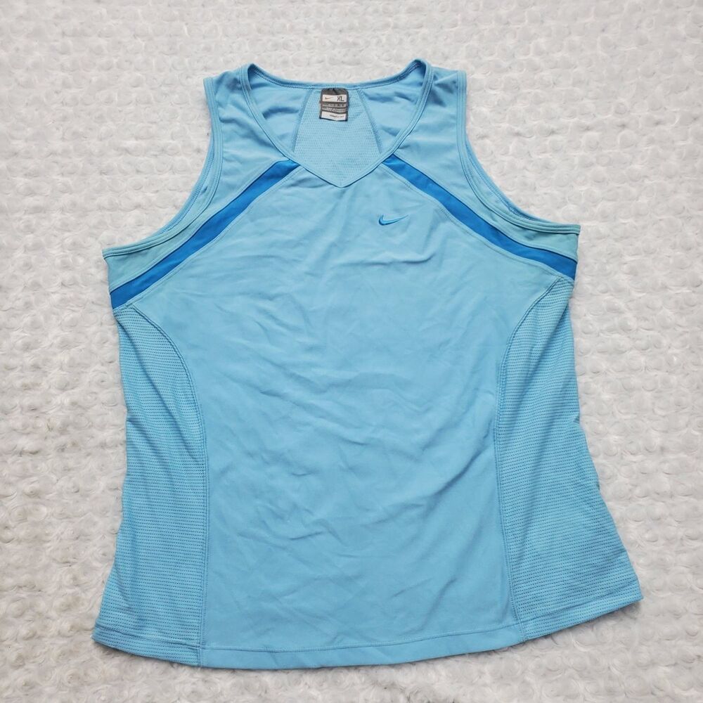 Nike Tennis Activewear Tank Top Fit Dry Womens XL Blue Body: Moisture Wicking